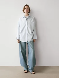 Poplin and cotton blend shirt