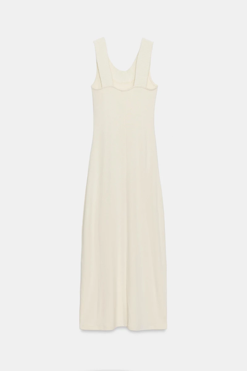 RIB HALTER NECK DRESS