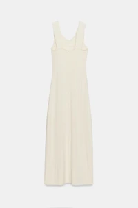 RIB HALTER NECK DRESS