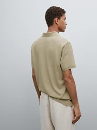 Polo micro-texture en piqué de coton
