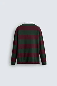 STRIPED PATCH POLO SHIRT