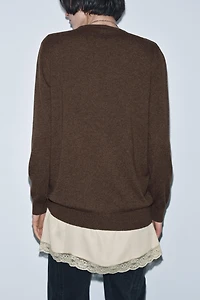 COMBINATION WOOL BLEND JUMPER