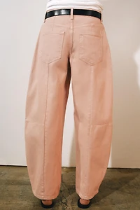 ZW COLLECTION MID-RISE BARREL PATCHWORK JEANS