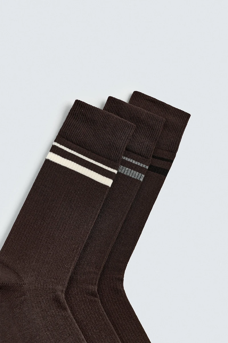 THREE-PACK OF STRIPED SOCKS