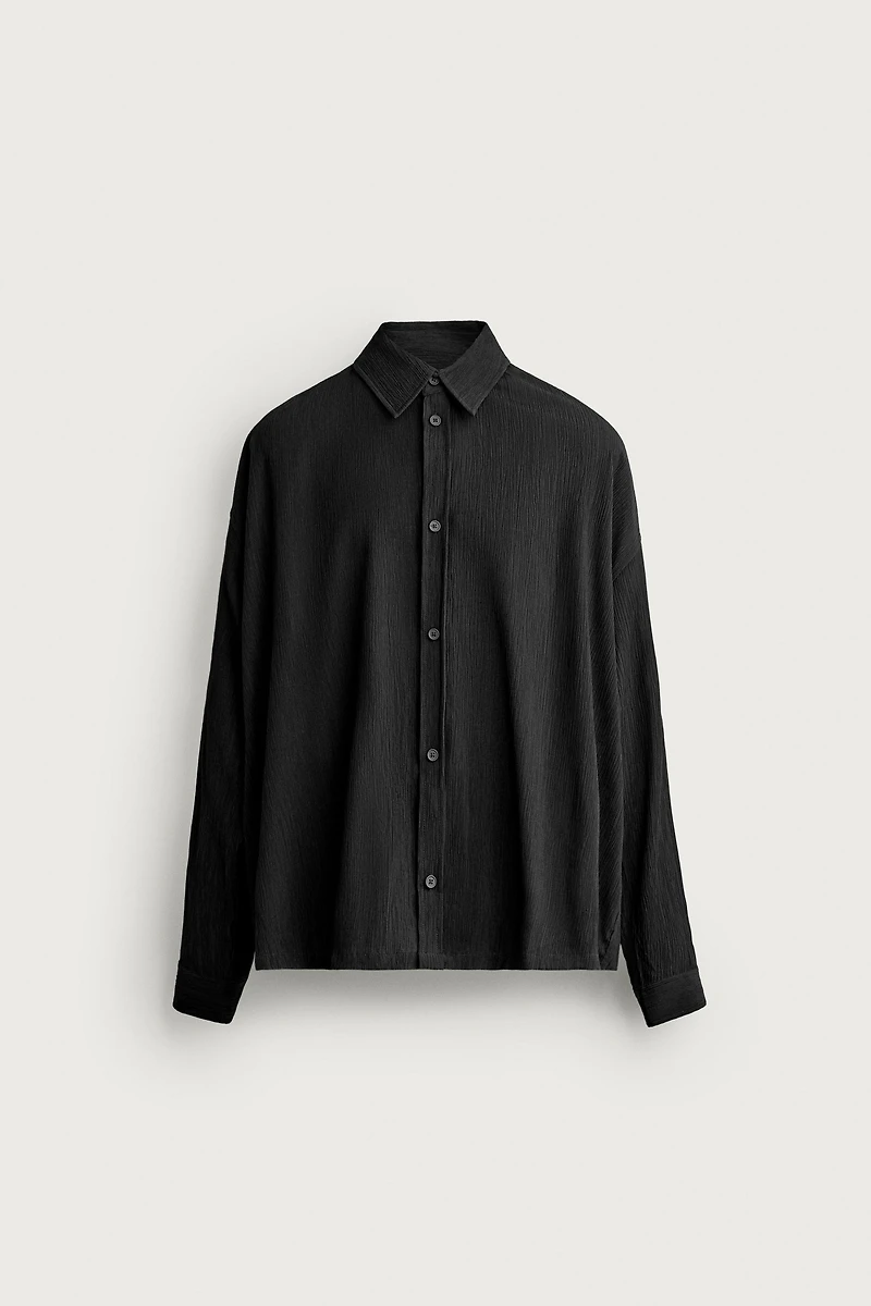 RELAXED FIT TEXTURED OVERSHIRT