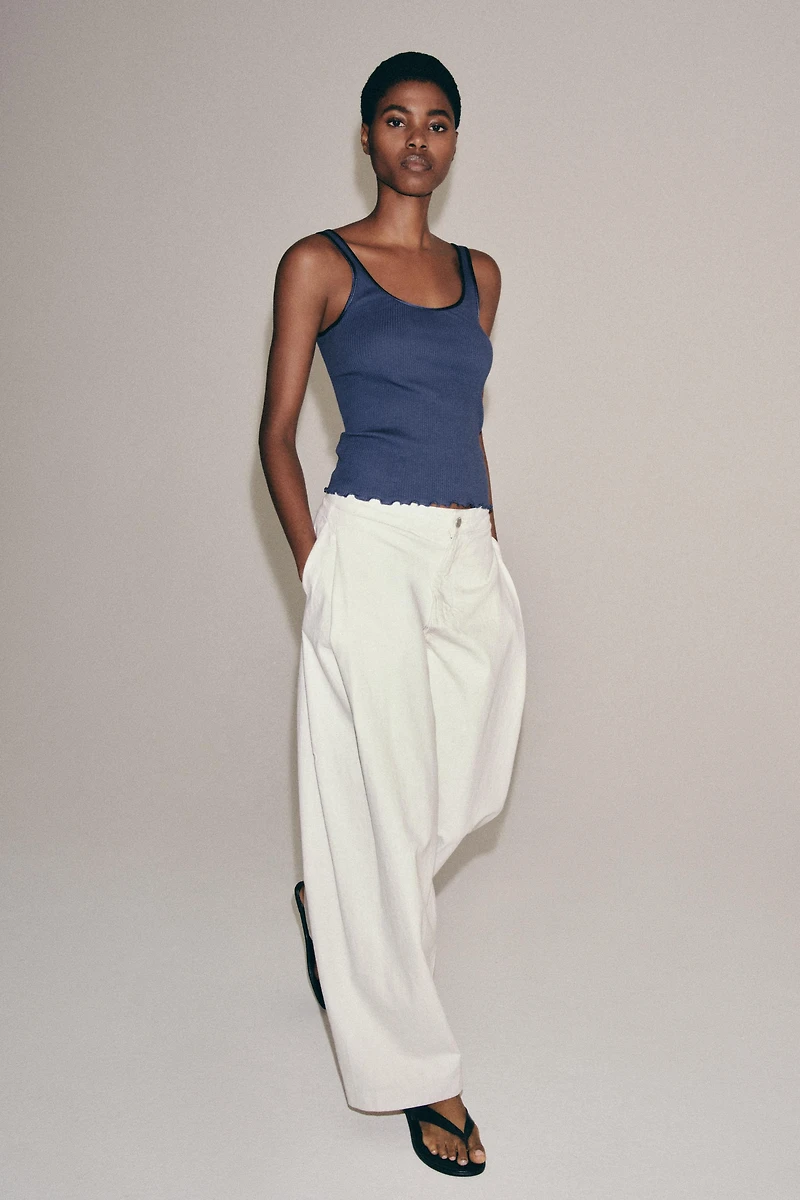 COTTON RIBBED TANK TOP