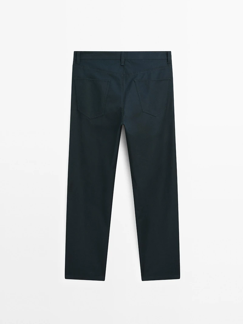 Faux jean tapered fit léger