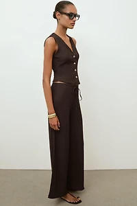 PANTALON DROIT TEXTURÉ