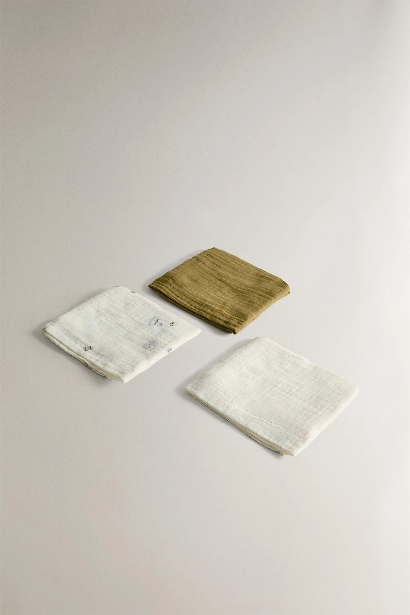 BABY MUSLIN CLOTHS (SET OF 3)