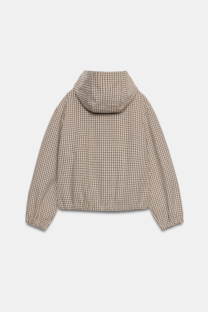BLOUSON À CAPUCHE CARREAUX