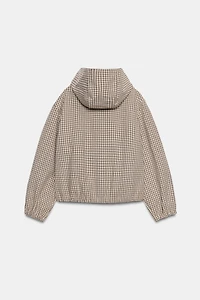 BLOUSON À CAPUCHE CARREAUX
