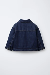 EMBROIDERED FLORAL FLEECE DENIM JACKET