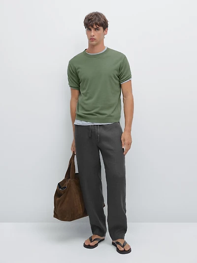 Short sleeve knit T-shirt