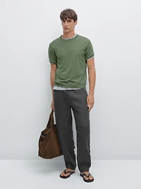 Short sleeve knit T-shirt