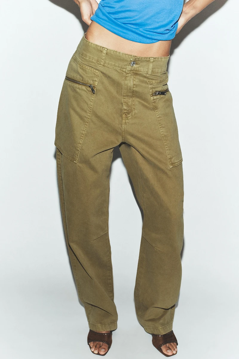 JEAN Z1975 CARGO TAILLE NORMALE FERMETURES ÉCLAIR