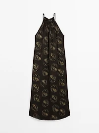 Robe longue imprimée ramie