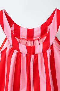 STRIPED SHORT JUMPSUIT