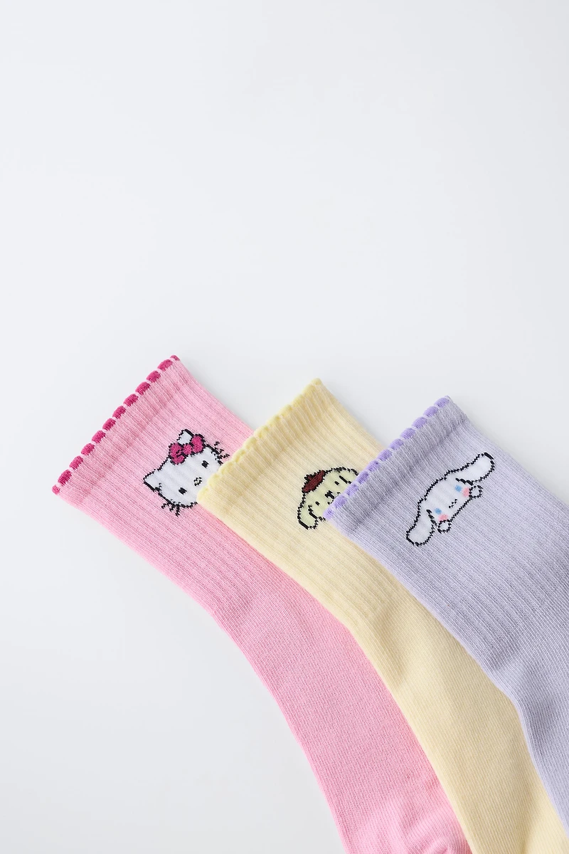THREE-PACK OF HELLO KITTY AND FRIENDS © SANRIO MID-CALF SOCKS
