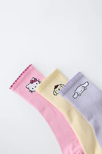 THREE-PACK OF HELLO KITTY AND FRIENDS © SANRIO MID-CALF SOCKS