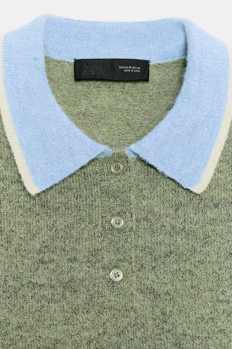 PULL POLO EN MAILLE BIMATIÈRE