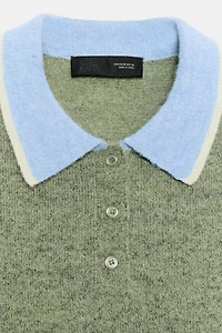 PULL POLO EN MAILLE BIMATIÈRE