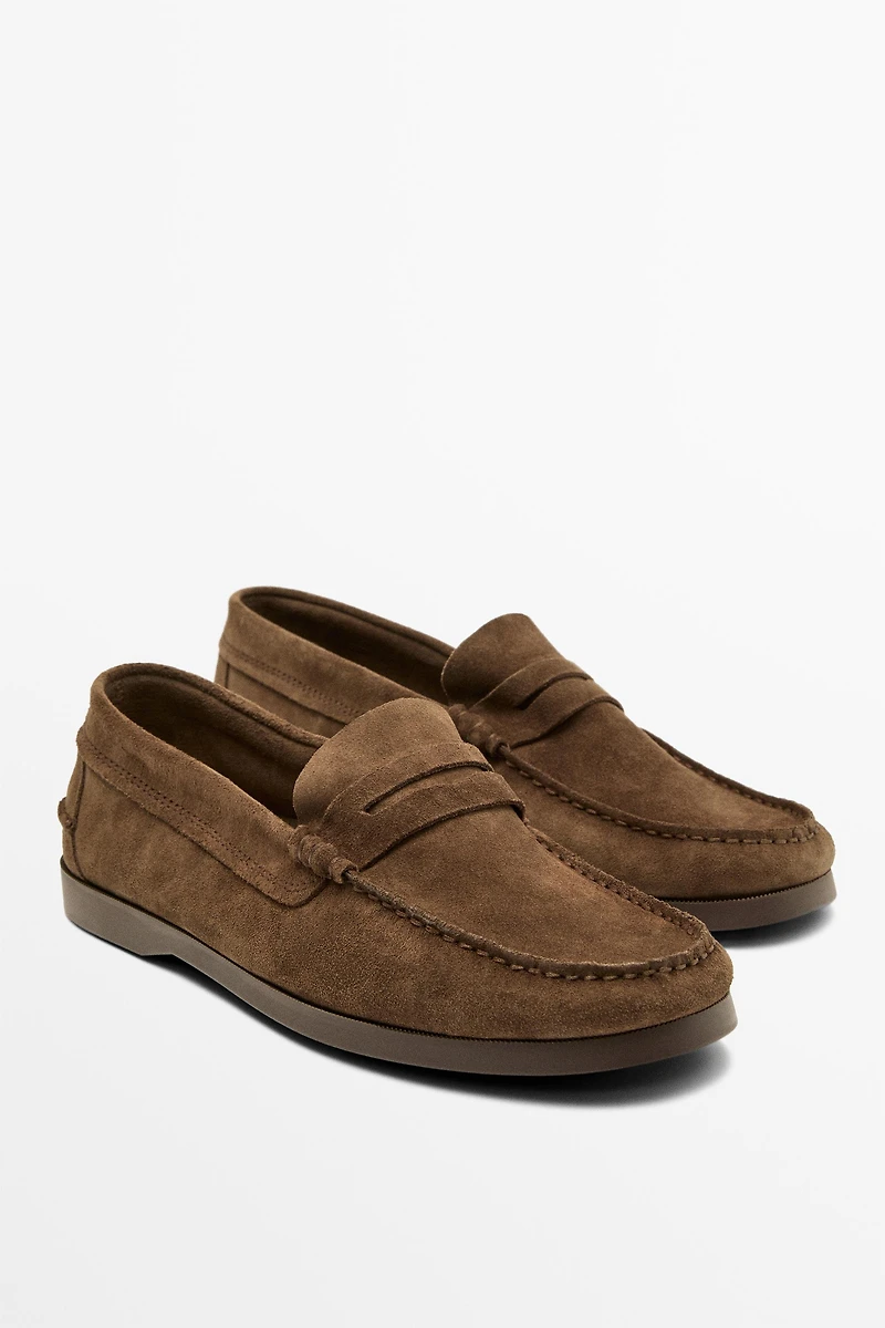 Soft leather penny loafers