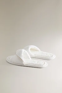 TERRYCLOTH SLIDERS WITH PIPING
