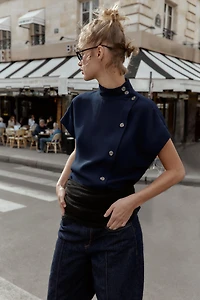 CONTRAST BUTTON SHIRT