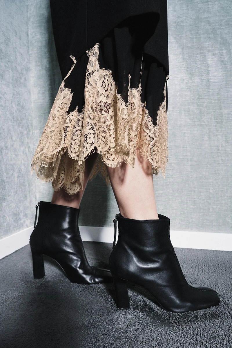 LIMITED EDITION LEATHER HEELED ANKLE BOOTS
