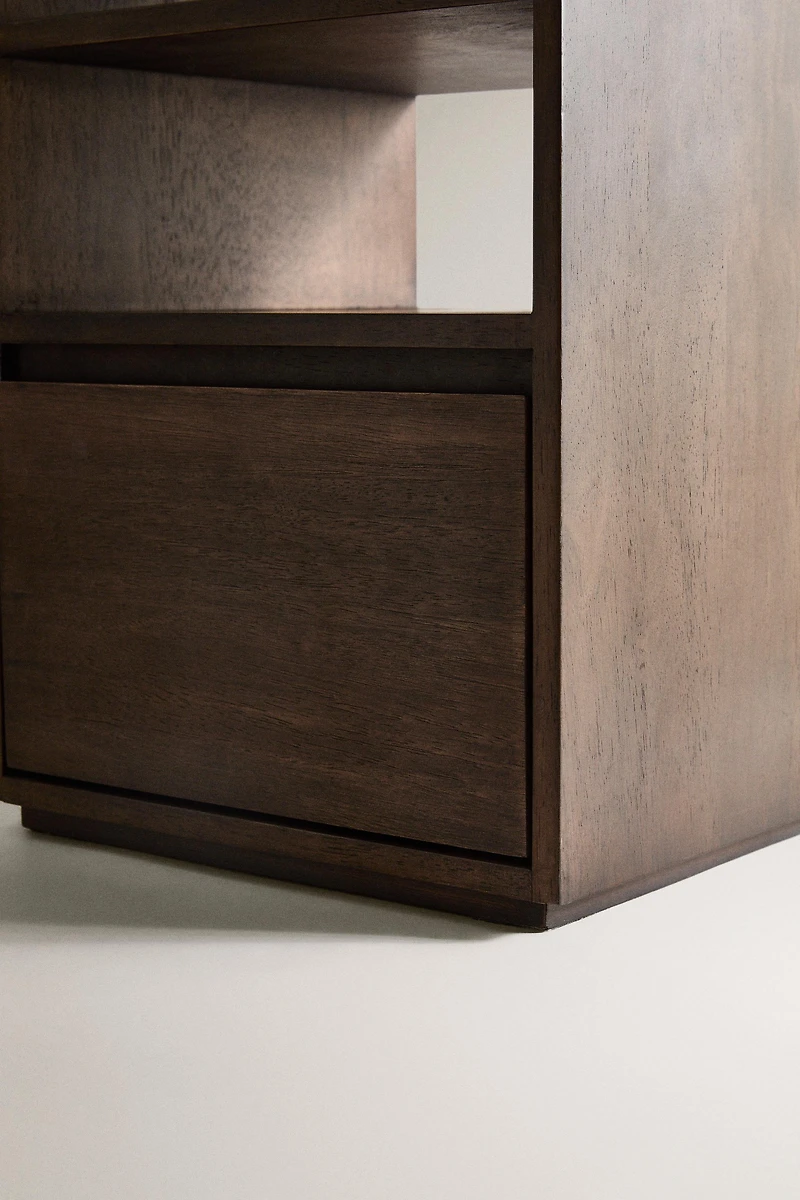 WOODEN BEDSIDE TABLE