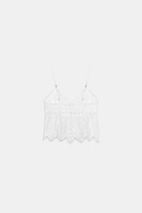 EMBROIDERED TIE-FRONT CAMISOLE