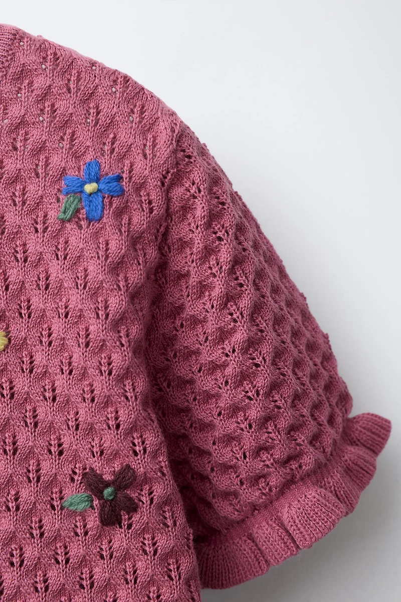 FLORAL EMBROIDERY CARDIGAN