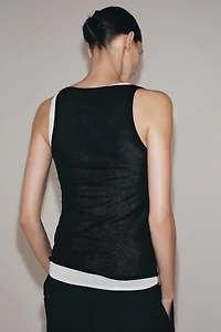 FINE KNIT SLEEVELESS TOP