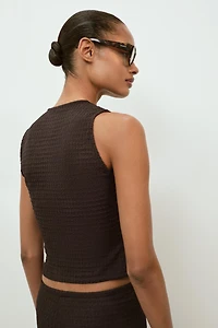 TEXTURED BUTTONED VEST TOP