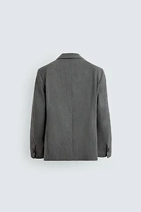 STRIPED TEXTURED SUIT JACKET