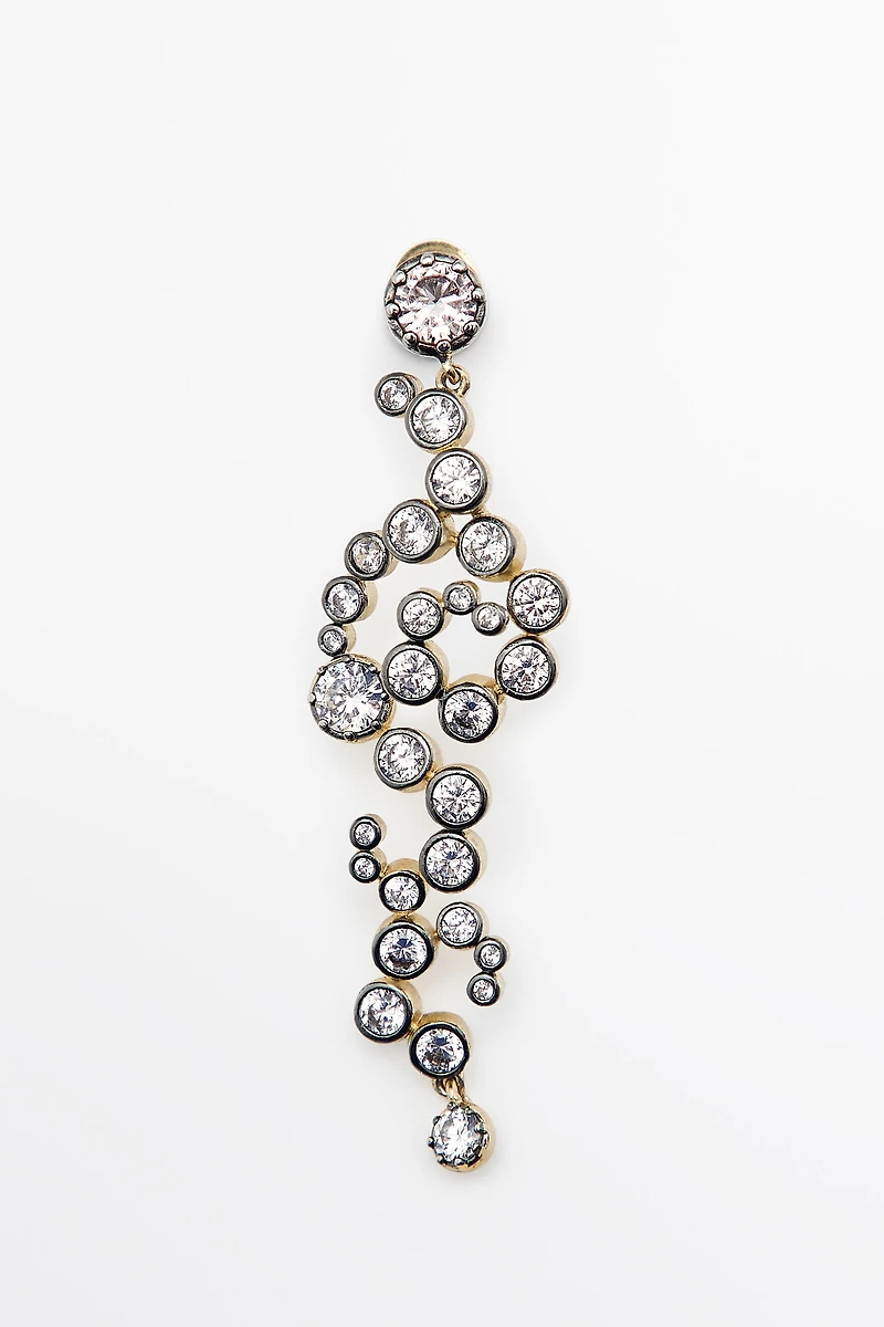 Spiral rhinestone dangle earrings