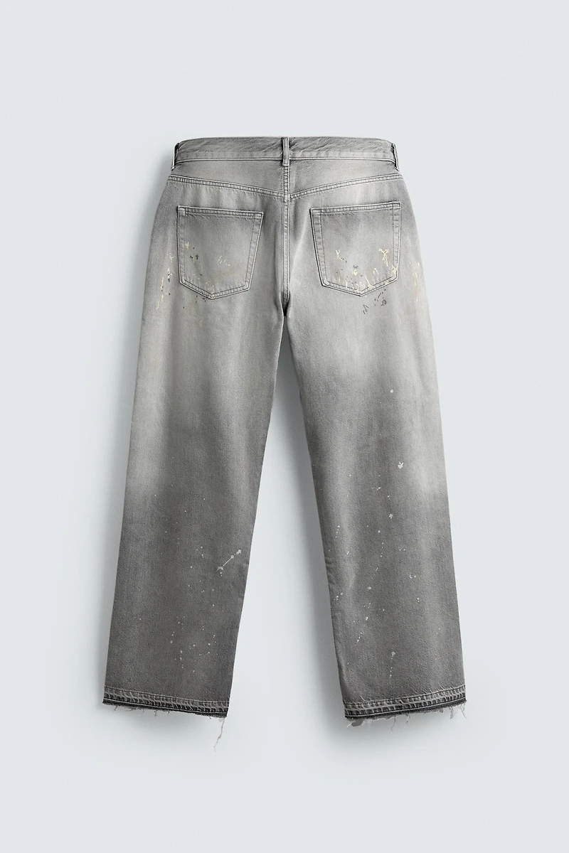RELAXED FIT SPLATTER JEANS