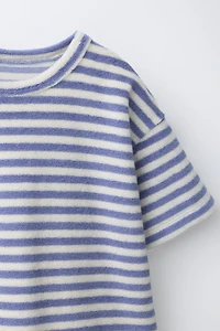 STRIPED TERRY CLOTH T-SHIRT AND BERMUDA SET