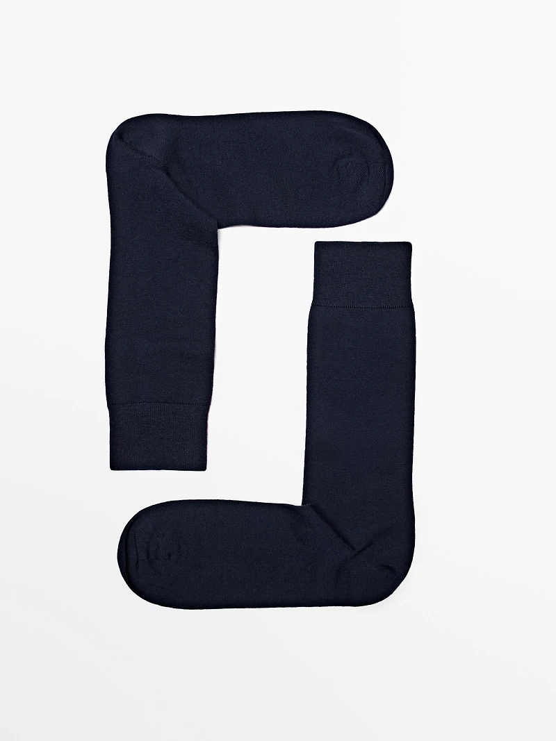 Chaussettes en maille lisse de laine mélangée
