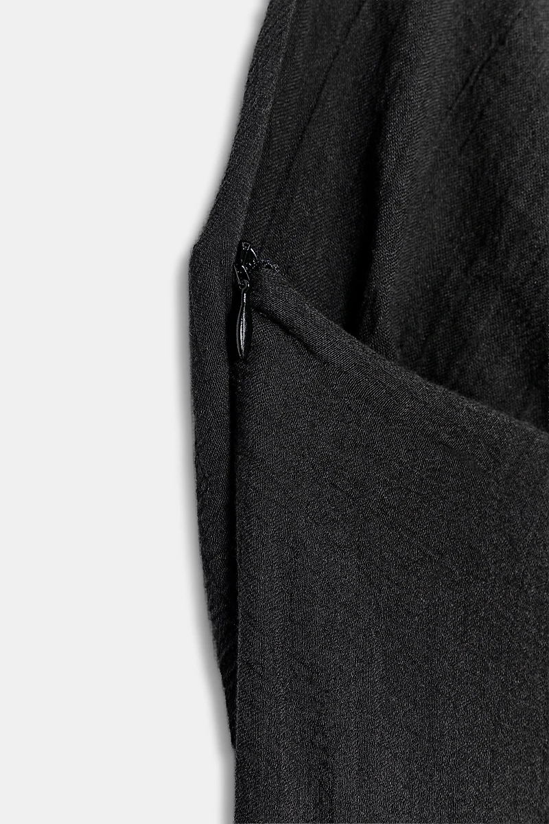 ROBE MI-LONGUE HALTER EN GAZE AVEC NŒUD