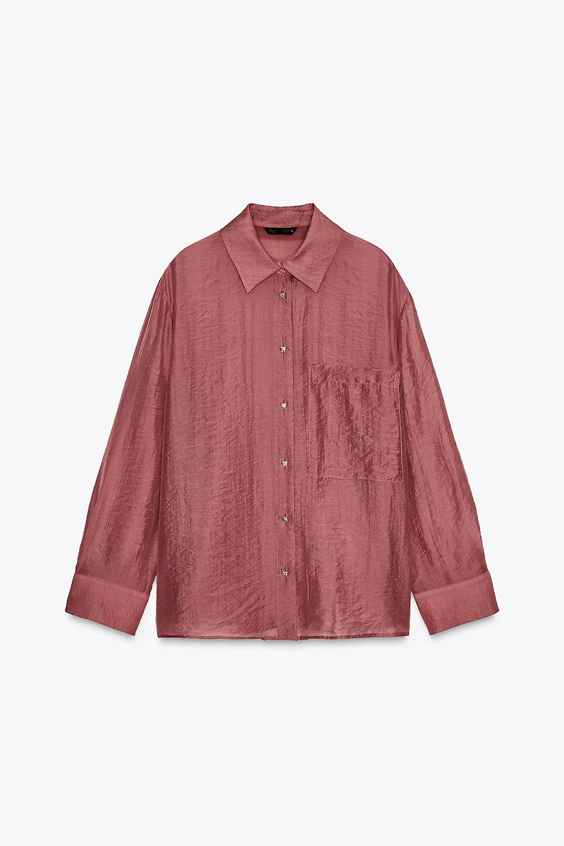 SEMI-SHEER OVERSIZED FLOWY SHIRT