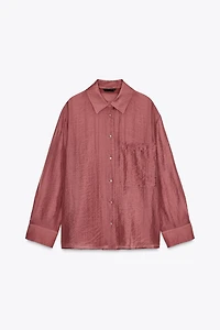 SEMI-SHEER OVERSIZED FLOWY SHIRT