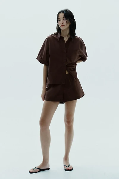POPLIN MINI SHORTS