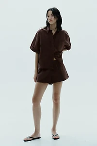 POPLIN MINI SHORTS