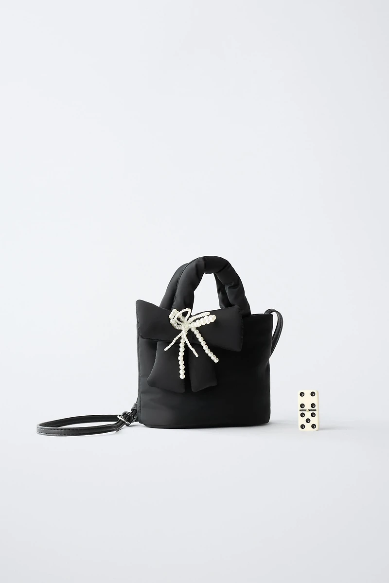 NYLON BOW CROSSBODY BAG
