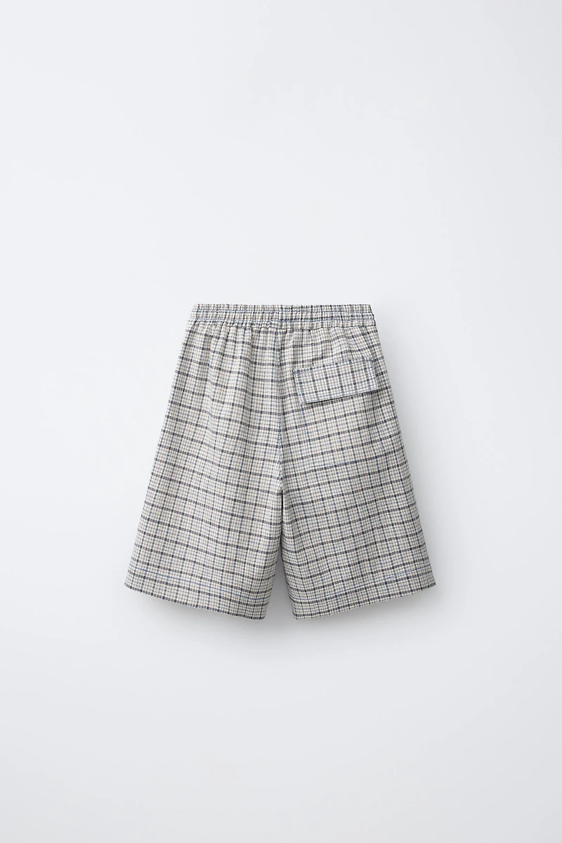 PLAID PRINT SHORTS