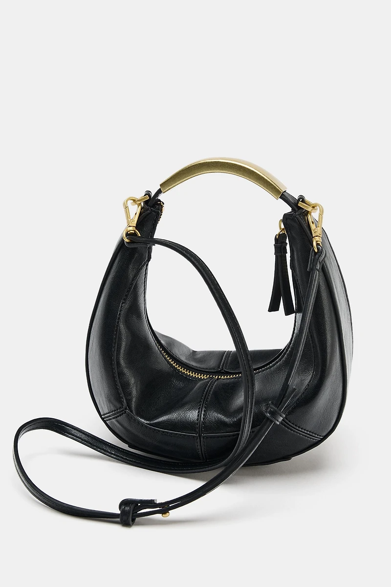 OVAL BAG WITH METAL HANDLE