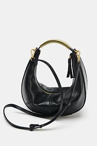 OVAL BAG WITH METAL HANDLE