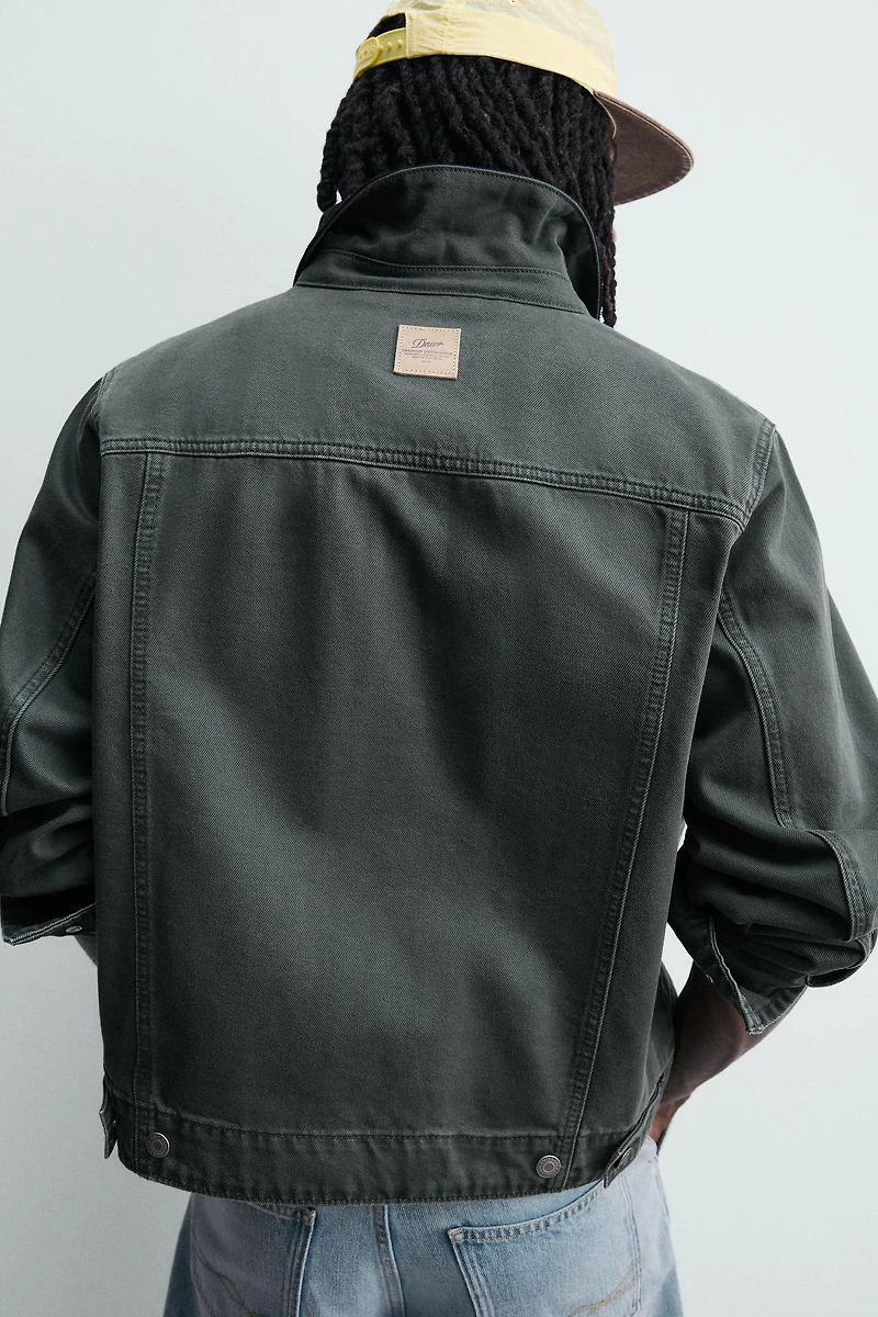 WASHED JACKET WITH COMBINATION COLLAR