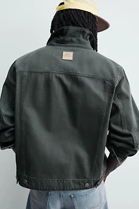 WASHED JACKET WITH COMBINATION COLLAR